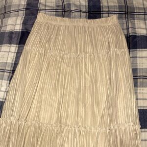 Metro Wear Cream A-Line Skirt Long